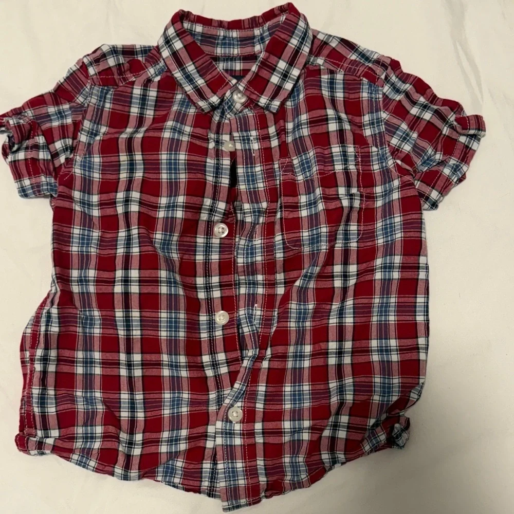 Plaid and Solid Kids Shirt Set 24months